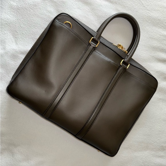 COACH Metropolitan Slim Briefcase Olive Green Glovetanned Leather Unisex EUC - Picture 2 of 16